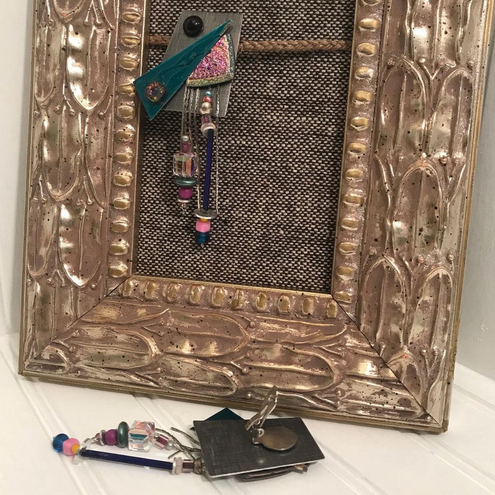 Upcycled Frame Earring Display Photo Prop Handmade - Picture 2 of 6